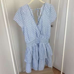 American Eagle Blue and White Garden Party Dress | Size Small Tall